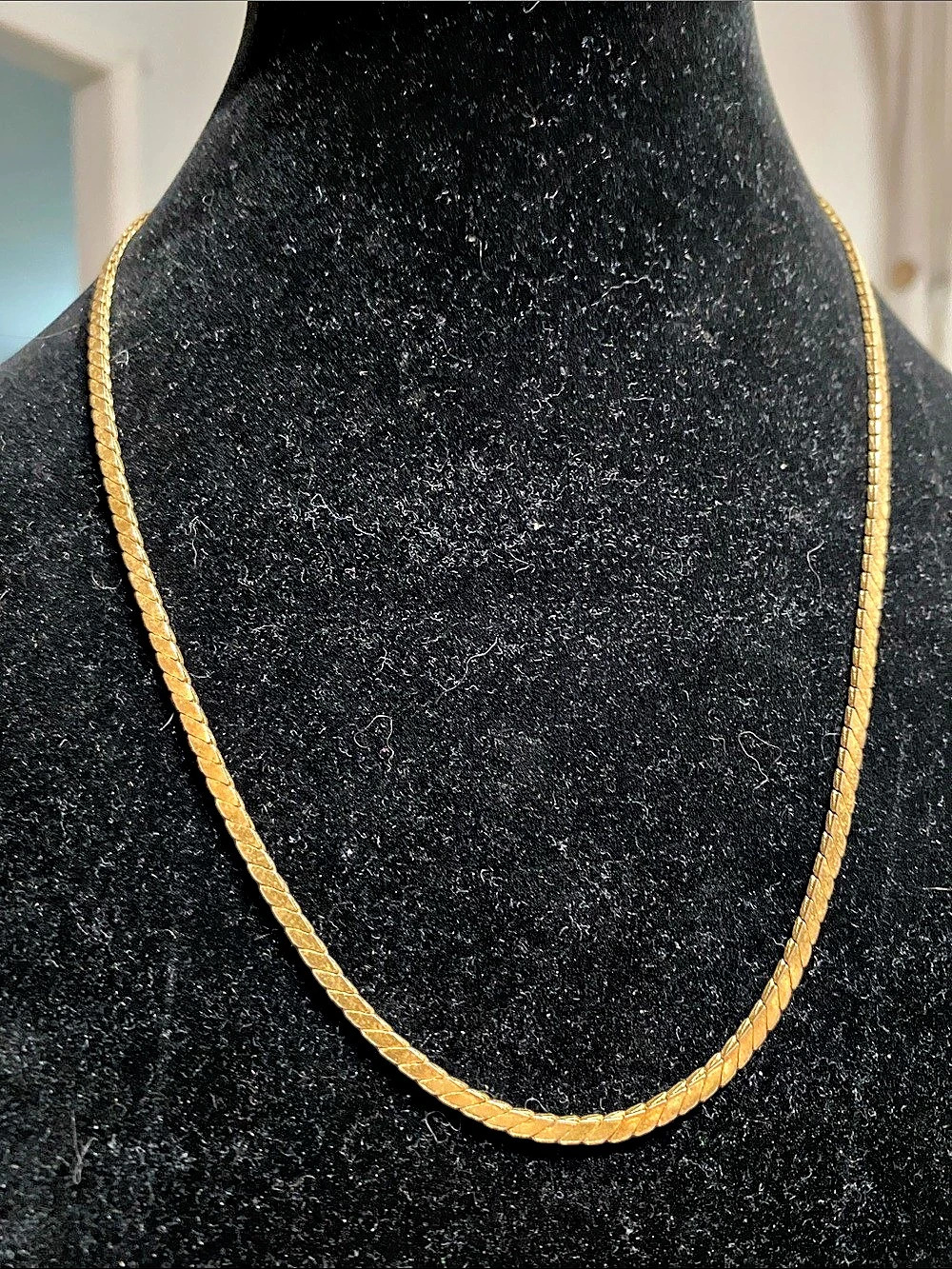 VTG Gold-Tone Textured Chain Necklace